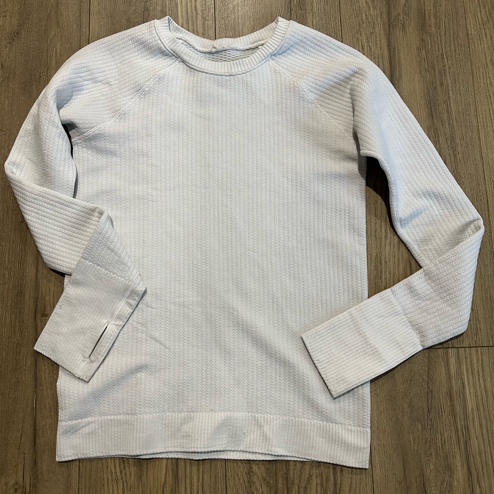lululemon athletica Light Blue Long Sleeve Waffle Crew